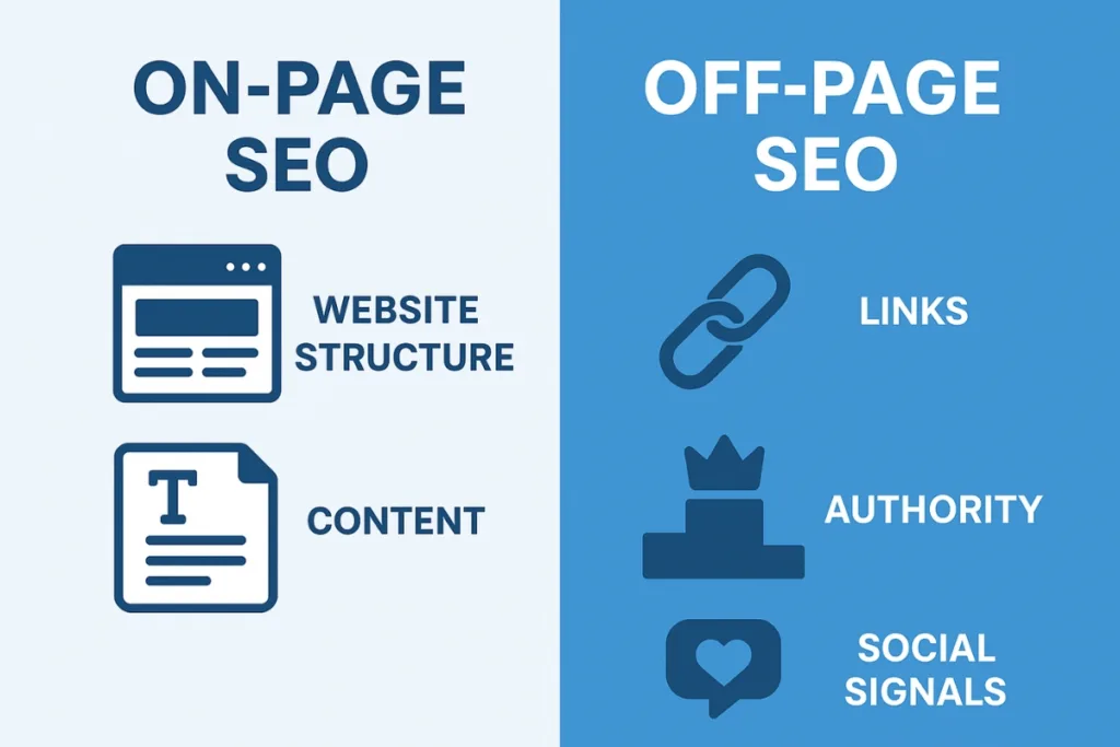 on-page SEO vs off-page SEO